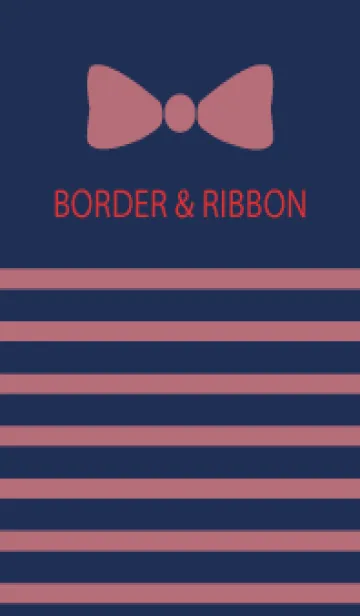 [LINE着せ替え] BORDER & PINKRIBBON -Navy 16-の画像1