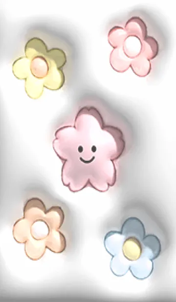 [LINE着せ替え] Gray ぷっくり桜ちゃんと花01_1の画像1