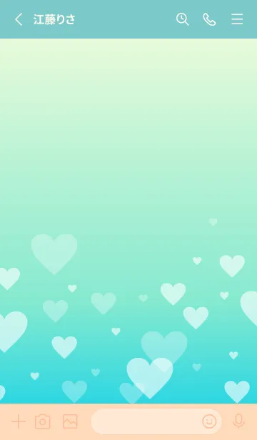 [LINE着せ替え] グラデーション ハート柄2の画像2