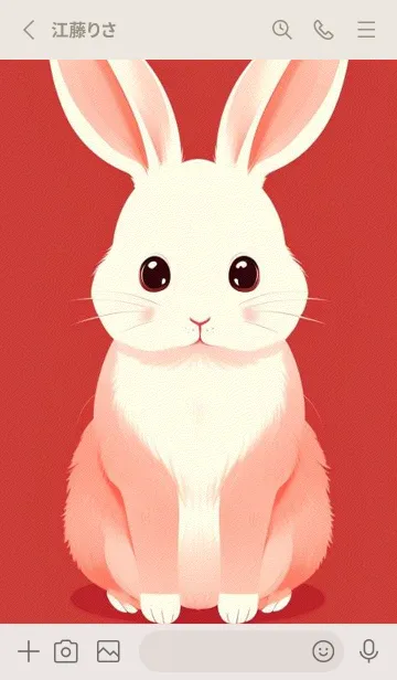 [LINE着せ替え] 柔らかくてフワフワのうさぎ J9jvの画像2