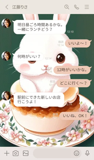 [LINE着せ替え] 柔らかくてフワフワのうさぎ LTLPの画像3