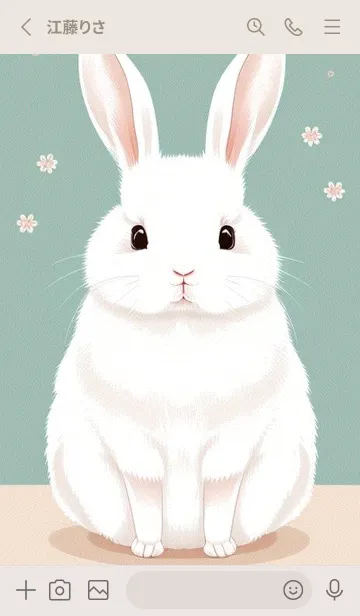 [LINE着せ替え] 可愛いウサギ yKpcの画像2