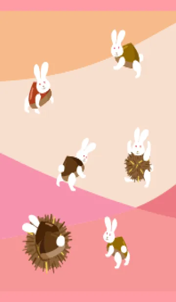 [LINE着せ替え] 栗うさぎ 薄いピンクの画像1