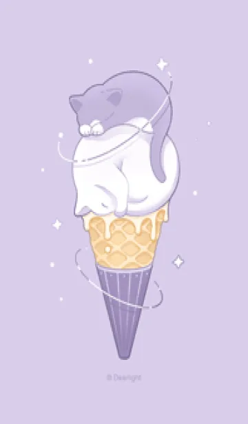 [LINE着せ替え] 日系 - ライラック｜二球猫の氷の画像1