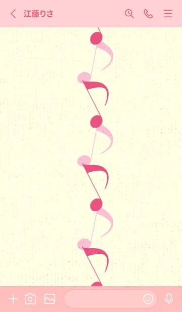 [LINE着せ替え] 八分音符1 カーネーションピンクの画像2