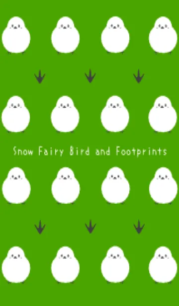 [LINE着せ替え] シマエナガと足跡/グリーン/ブラックの画像1