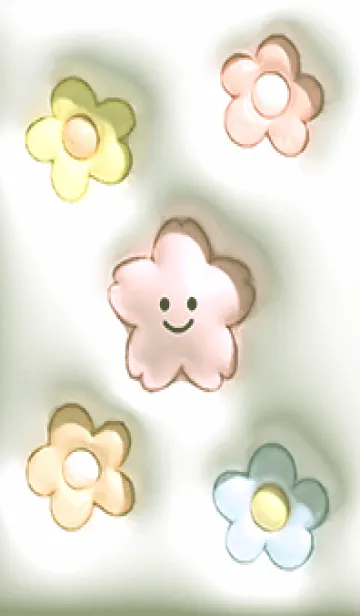 [LINE着せ替え] green ぷっくり桜ちゃんと花05_1の画像1