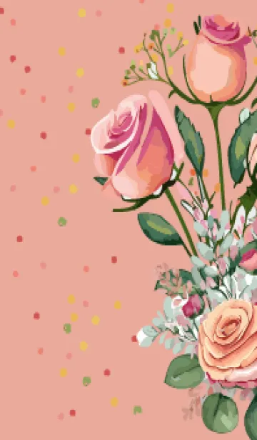 [LINE着せ替え] pink & light blue 可憐な薔薇の画像1