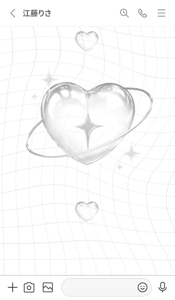 [LINE着せ替え] BUBBLE & RING - シルバー 2の画像2