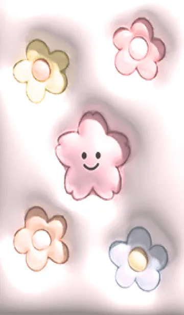 [LINE着せ替え] pink ぷっくり桜ちゃんと花07_1の画像1