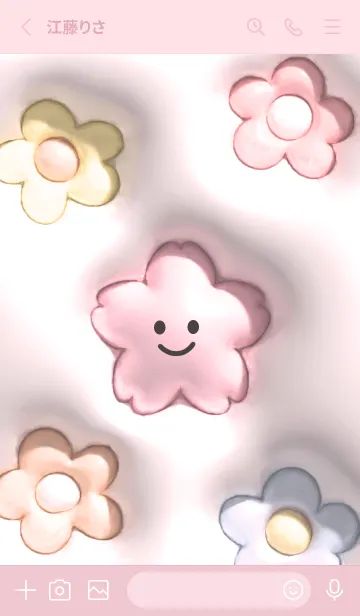 [LINE着せ替え] pink ぷっくり桜ちゃんと花07_1の画像2