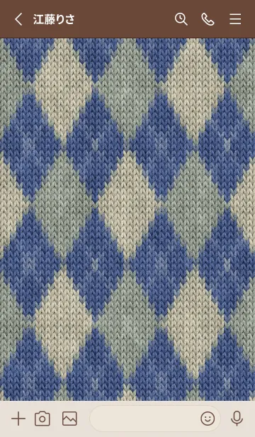 [LINE着せ替え] Argyle Embroidery 42の画像2