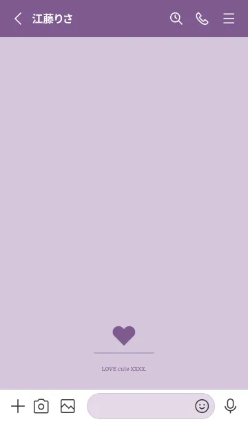 [LINE着せ替え] simple love heart Theme Happy purple1の画像2