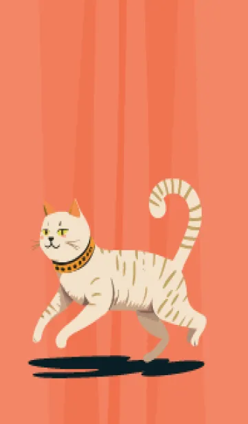 [LINE着せ替え] red & yellow 白い猫の画像1