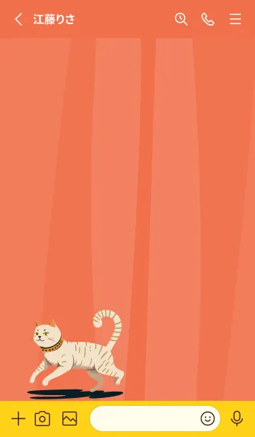 [LINE着せ替え] red & yellow 白い猫の画像2