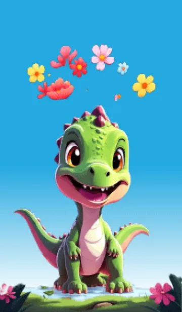 [LINE着せ替え] cute dinosaur cartoon theme (JP)の画像1