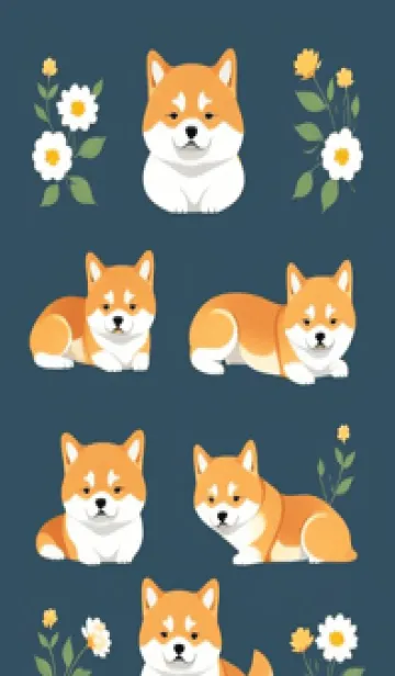 [LINE着せ替え] 柴犬ファミリー DWcZの画像1