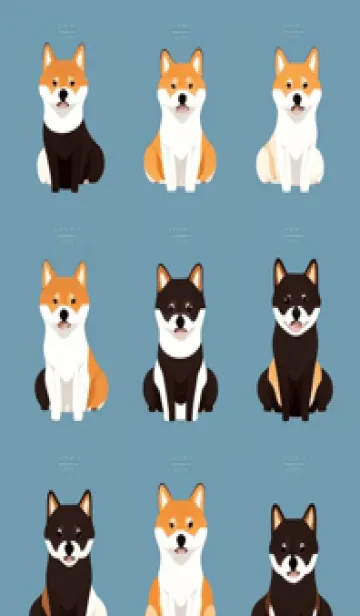 [LINE着せ替え] 柴犬ファミリー vhwPの画像1
