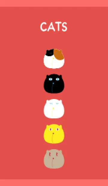 [LINE着せ替え] ぼんやりした猫 赤色の画像1