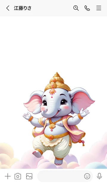 [LINE着せ替え] White Ganesha for rich Theme (JP)の画像2