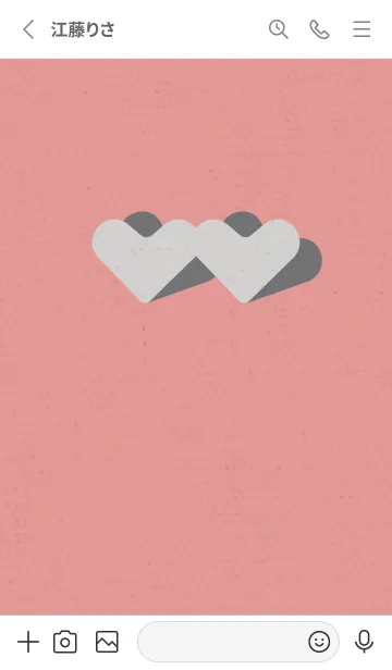 [LINE着せ替え] 2ハートのきせかえ ピンクグレーの画像2