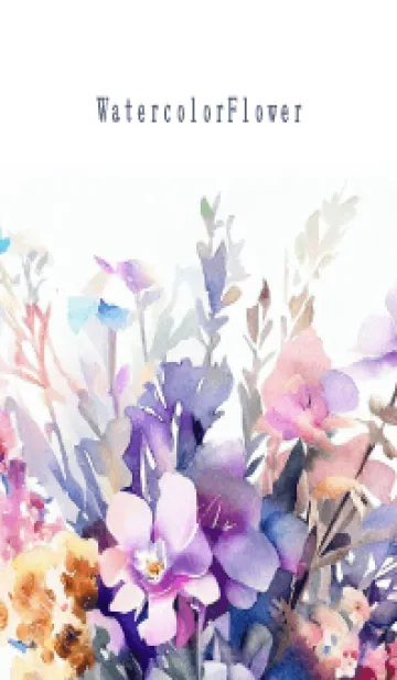 Watercolor Dry Flower-PURPLE-56の着せ替えメイン画像