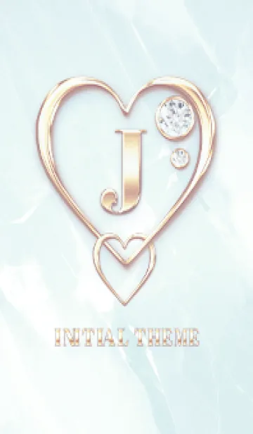 [LINE着せ替え] 【 J 】 Heart Charm & Initial - Blue 2の画像1