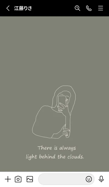 [LINE着せ替え] selfie girl / khakiblackの画像2