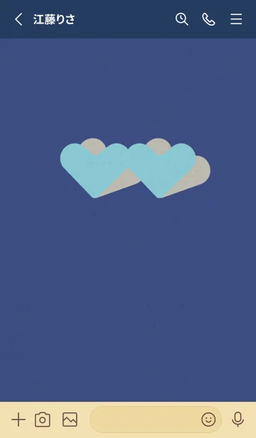 [LINE着せ替え] 2ハートのきせかえ 群青の画像2