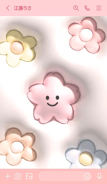 [LINE着せ替え] babypink ぷっくり桜ちゃんと花06_1の画像2