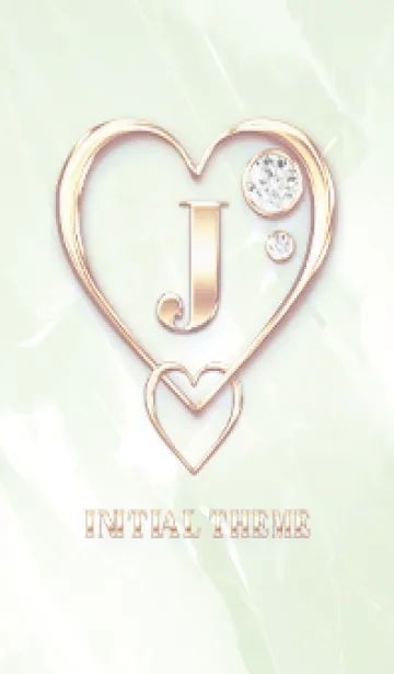 [LINE着せ替え] 【 J 】 Heart Charm & Initial - Greenの画像1