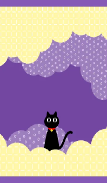 [LINE着せ替え] クロネコちゃん 紫色の画像1