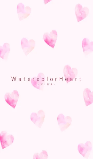 [LINE着せ替え] WatercolorHeart PINK 21の画像1