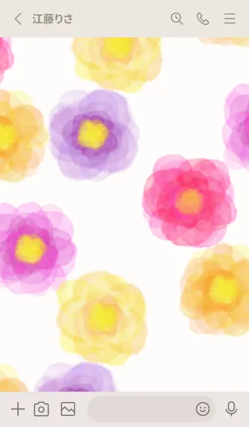 [LINE着せ替え] 水彩 花 赤系29の画像2