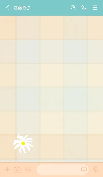 [LINE着せ替え] チェック柄 マーガレット15の画像2