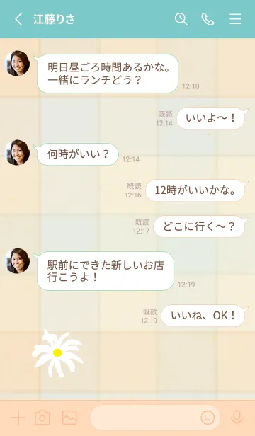 [LINE着せ替え] チェック柄 マーガレット15の画像3