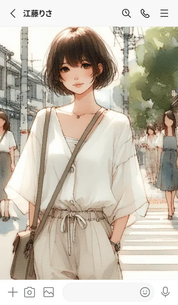 [LINE着せ替え] 街角の日差しを浴びる女の子の画像2