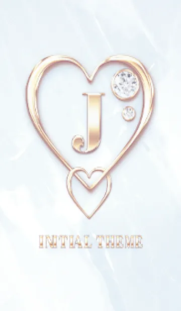 [LINE着せ替え] 【 J 】 Heart Charm & Initial - Blue Gの画像1