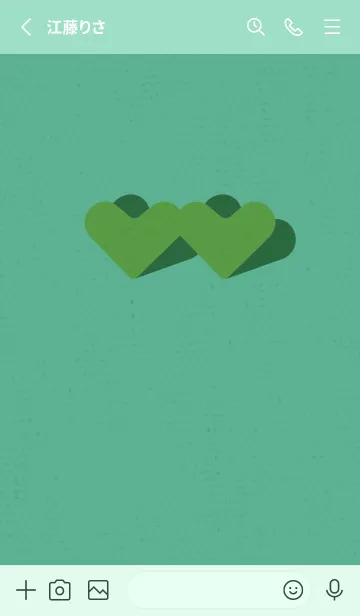 [LINE着せ替え] 2ハートのきせかえ 青緑の画像2