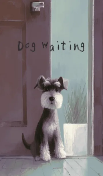 [LINE着せ替え] Dog Waiting - シュナウザー - 夜の画像1