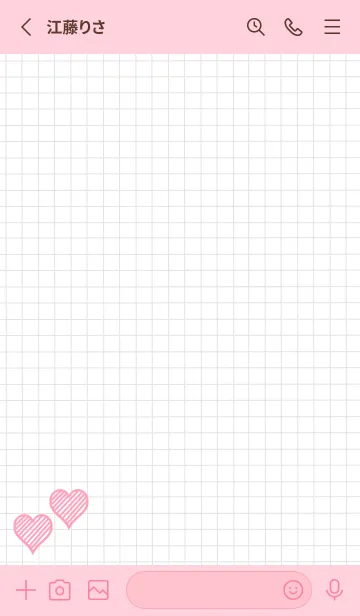 [LINE着せ替え] 幸運ハートの方眼紙の着せかえ/ピンクの画像2