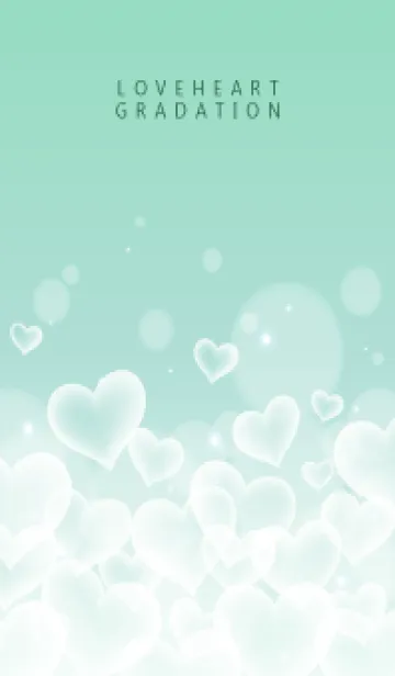 [LINE着せ替え] LOVE HEART GRADATION Emerald&White 23の画像1