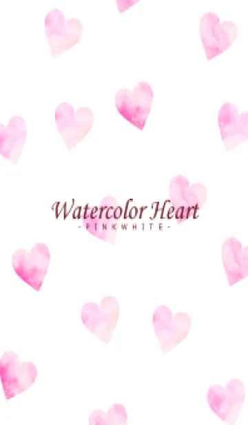 [LINE着せ替え] WatercolorHeart PINKWHITE 21の画像1