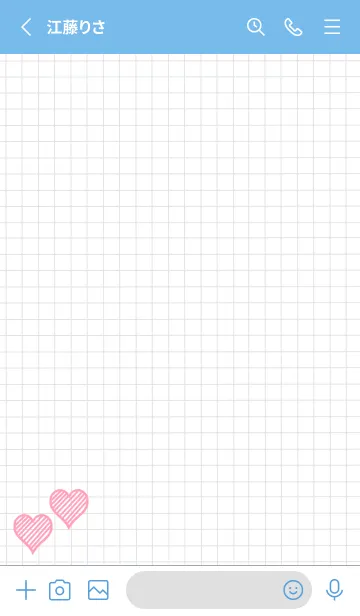 [LINE着せ替え] 幸運ハートの方眼紙の着せかえ/ブルーの画像2