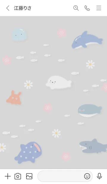 [LINE着せ替え] Gray 桜舞う海01_1の画像2