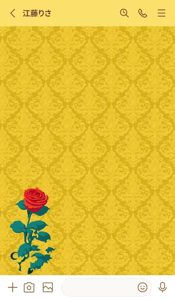 [LINE着せ替え] yellow 薔薇と洋風模様の画像2