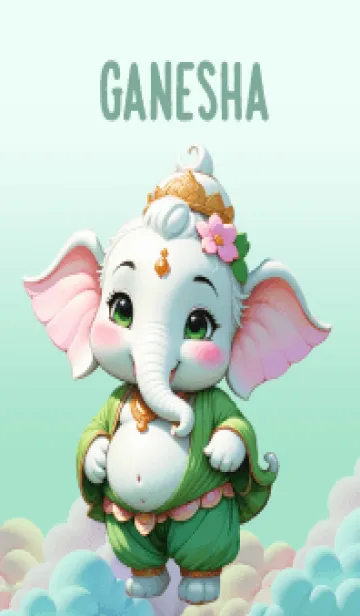 [LINE着せ替え] Green Ganesha for rich Theme (JP)の画像1