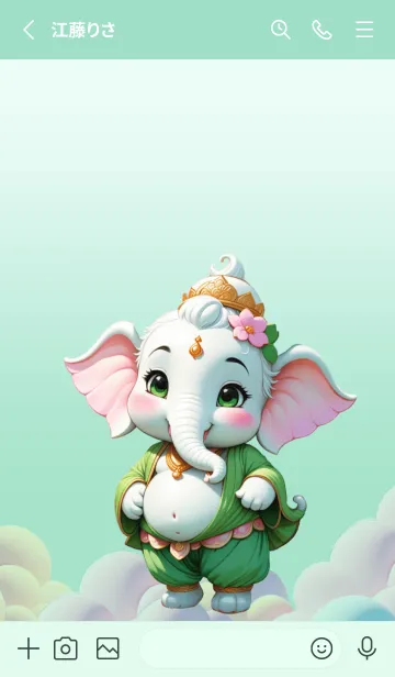 [LINE着せ替え] Green Ganesha for rich Theme (JP)の画像2