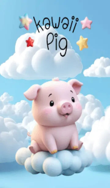 Kawaii Pig in Could Theme (JP)の着せ替えメイン画像