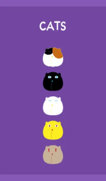 [LINE着せ替え] ぼんやりした猫 紫色の画像1